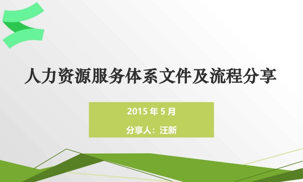 XXXX持创人力资源体系文件及流程宣导