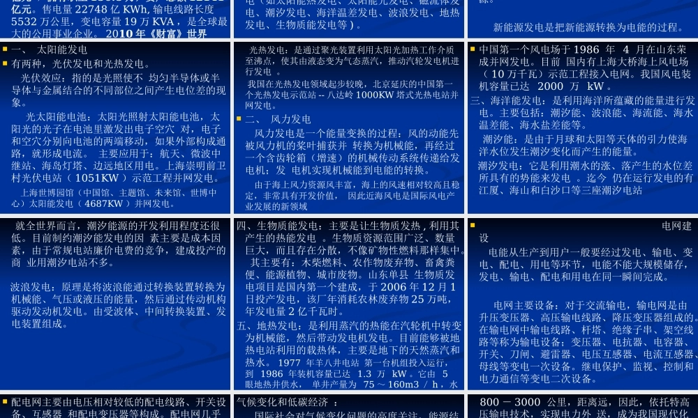 《国内发、供电系统现状及发展趋势》讲义(路长威XXXX