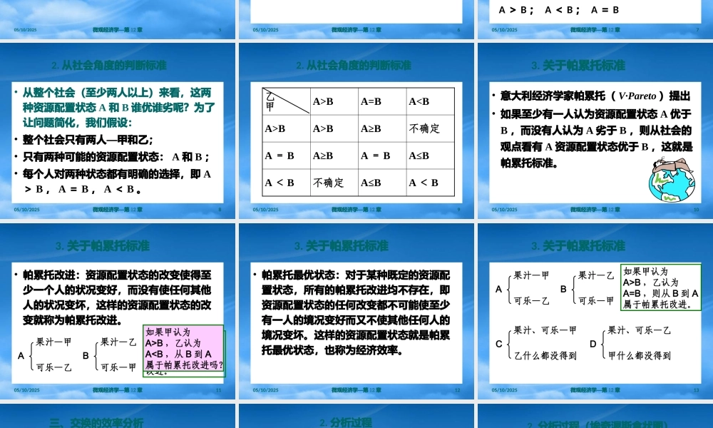 一般均衡和经济效率概述