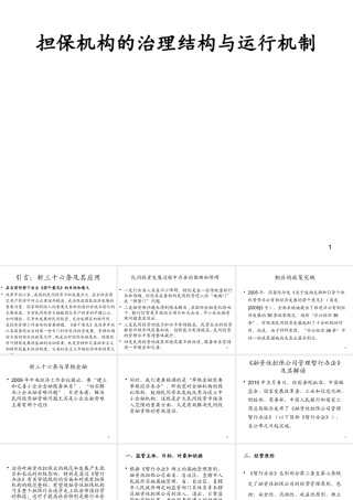XXXX担保机构的治理结构与运行机制