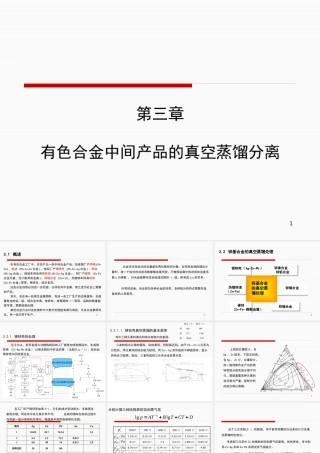 XXXX第三章有色合金中间产品的真空蒸馏分离