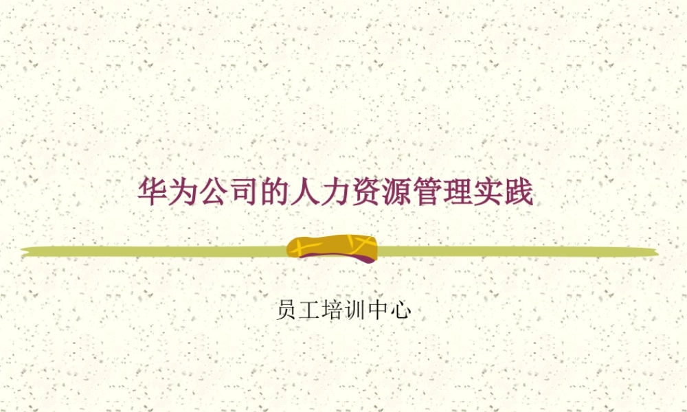 《华为公司的人力资源管理实践》89页