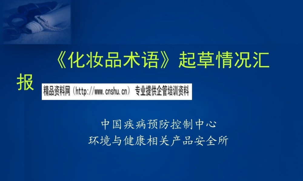 《化妆品术语》起草报告