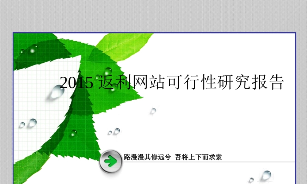 XXXX返利网站可行性研究报告