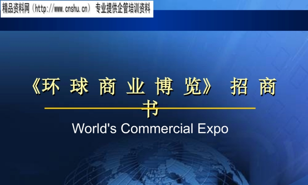 《环球商业博览》招商方案