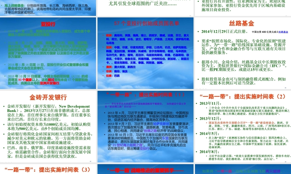 一带一路开放战略概述