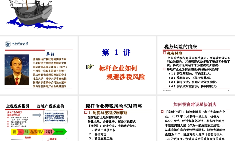 XXXX房地产企业必须面对的50个涉税风险点