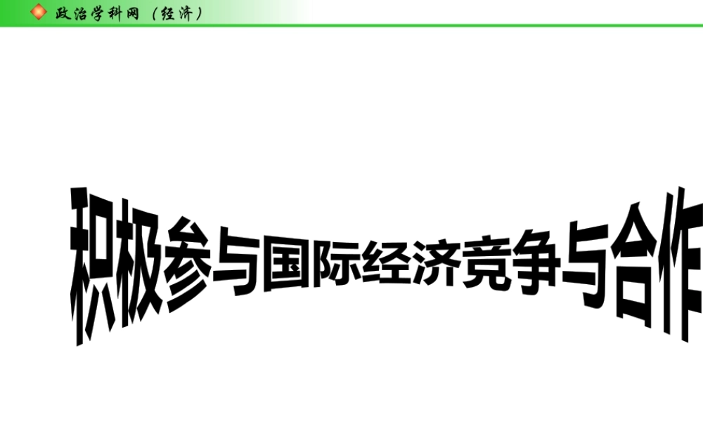 《积极参与国际经济竞争与合作》(新人教版)