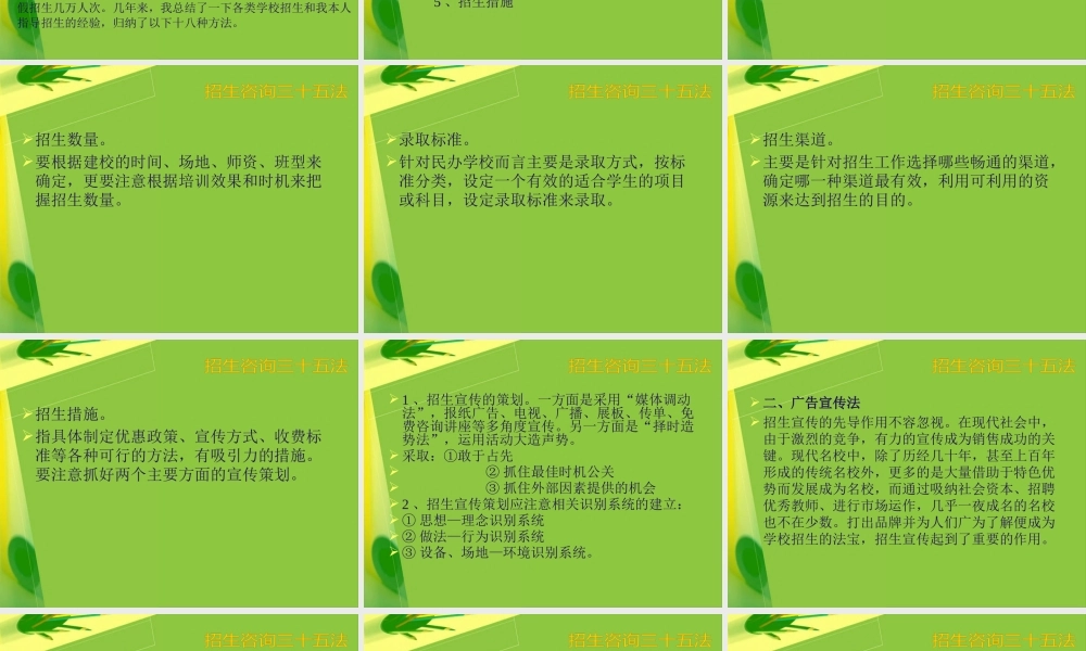 一对一辅导培训学校招生咨询三十五法