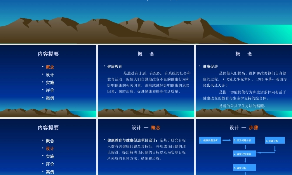 《疾病预防控制健康教育项目设计实施与评价》(曾四清)ppt