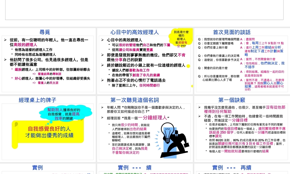 一分钟经理人001