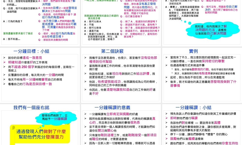 一分钟经理人001