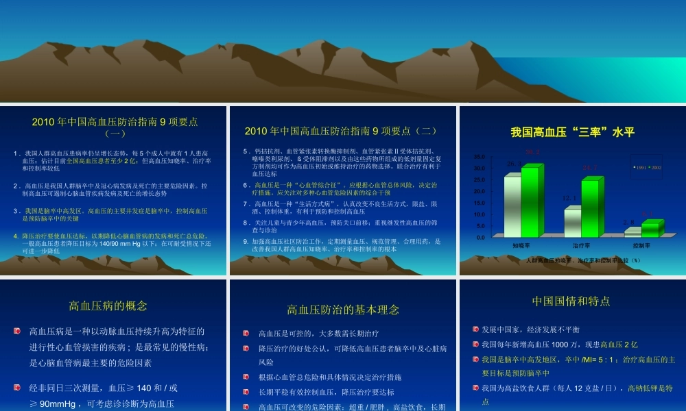 XXXX高血压防治指南讲稿