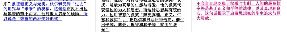 《纪念伏尔泰逝世一百周年的演说》参考课件1