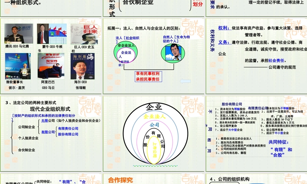 XXXX高中政治公司的经营课件新人教版必修1