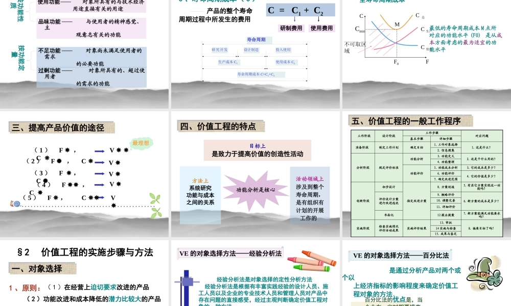 《技术经济学》第二版刘晓君主编第十二章《价值工