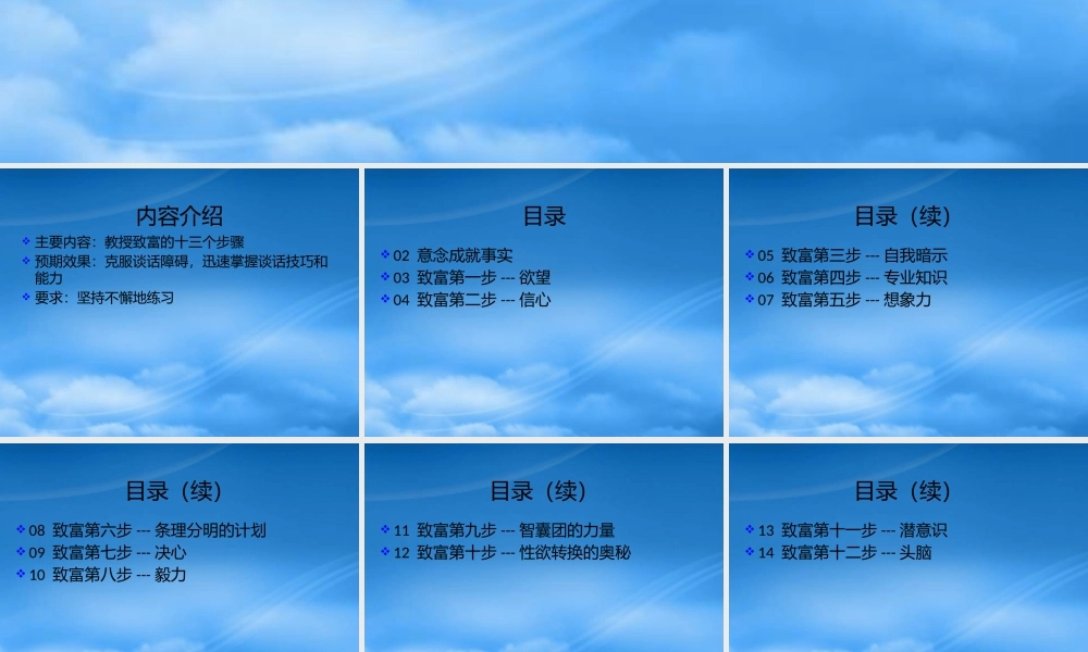 一分钟掌握致富战略上集