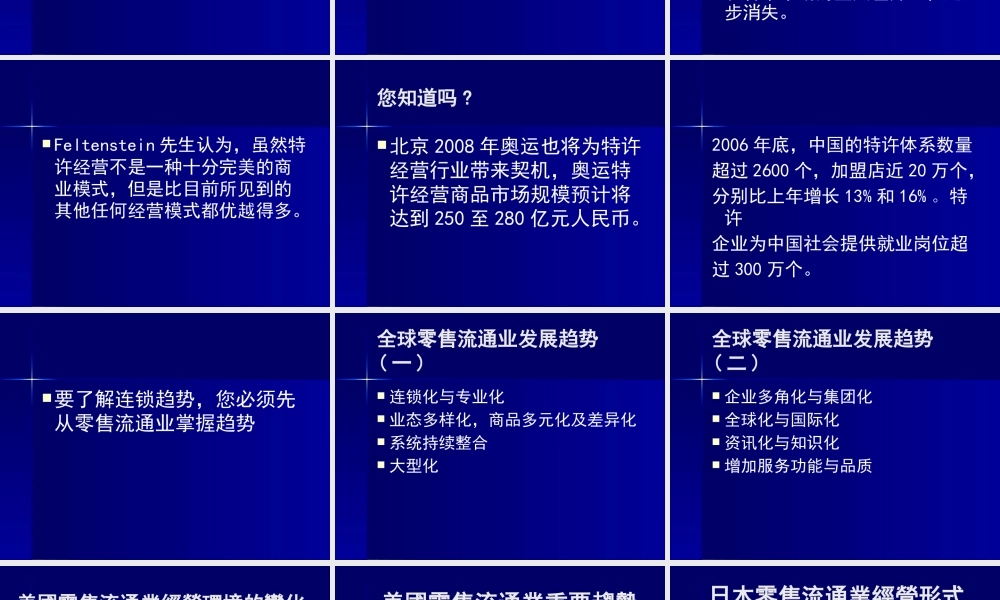 一份有关连锁经营的数据报告