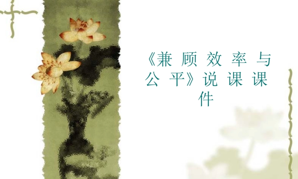 《兼顾效率与公平》说课课件