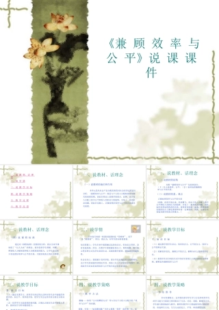 《兼顾效率与公平》说课课件