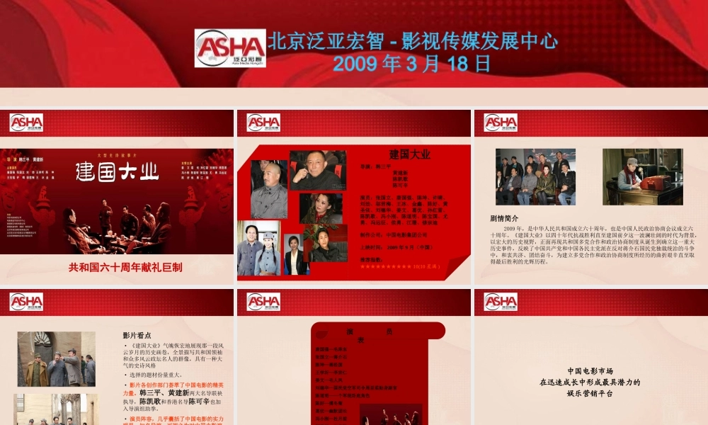 《建国大业》商务合作管理方案