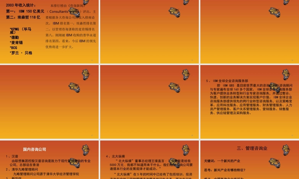 XXXX管理咨询业概述