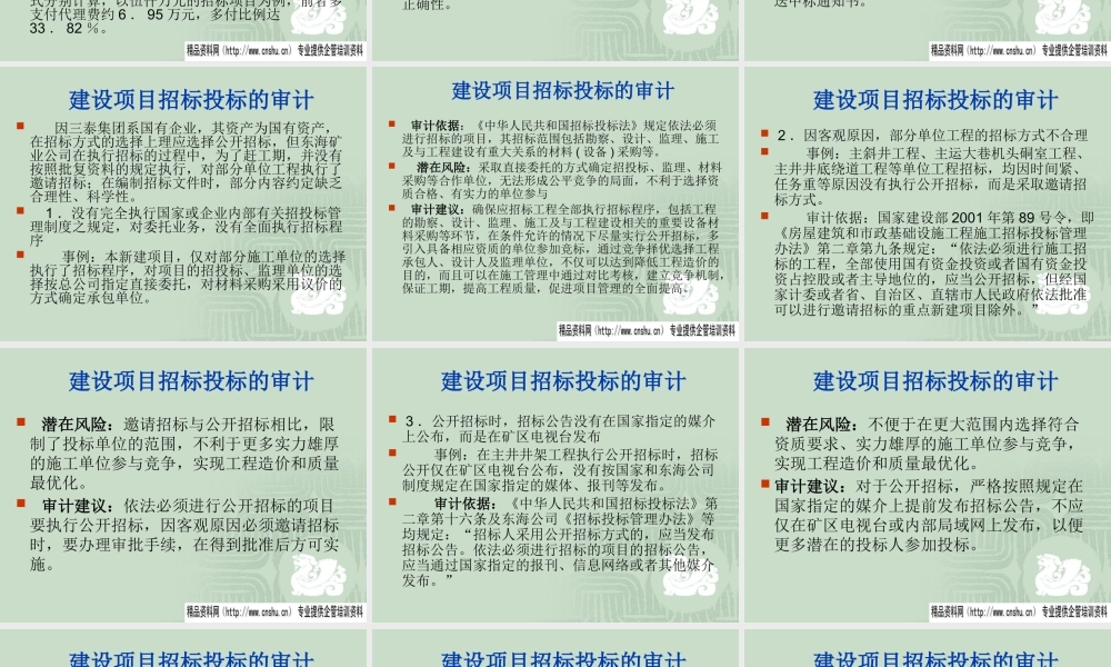 《建设项目招标投标的审计