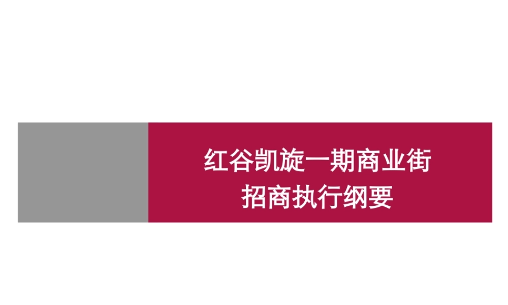 XXXX红谷凯旋一期商业街_招商执行纲要