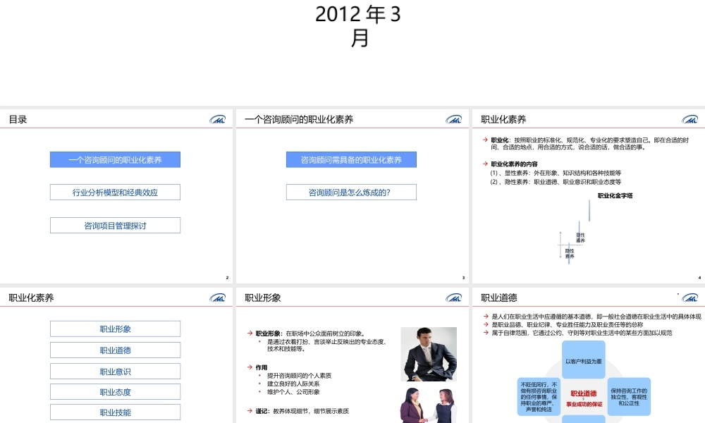 一个咨询顾问的素养