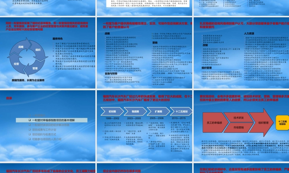 一和堂--福田汽车员工幸福感提升项目建议书