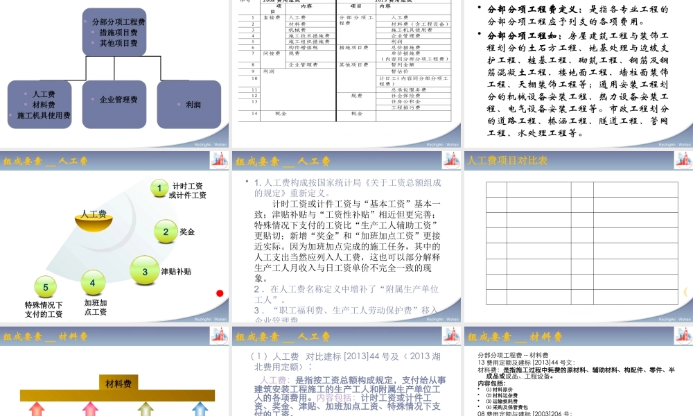 XXXX湖北定额宣贯-建筑安装工程费用定额