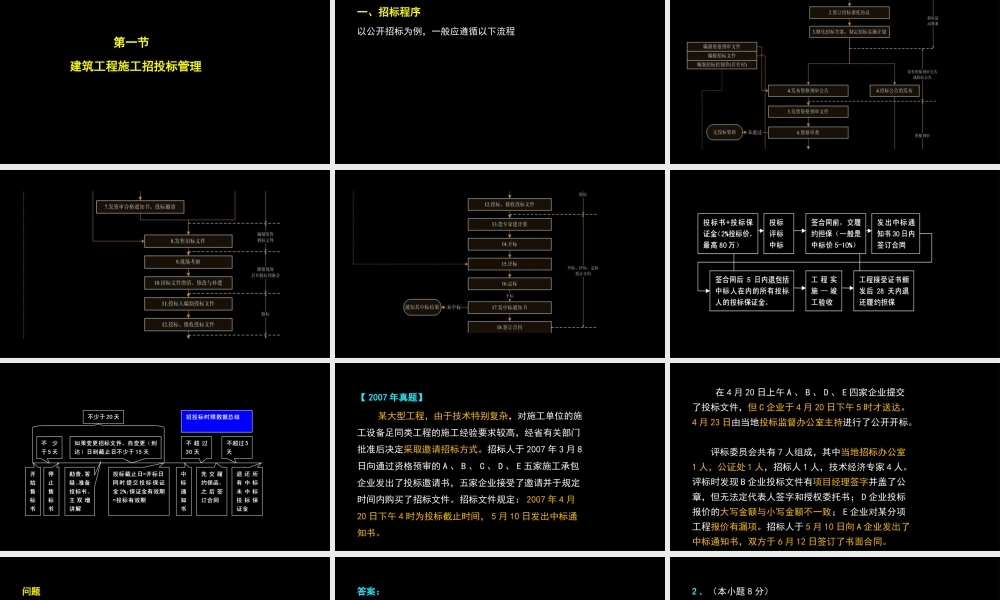 一级建造师公开课--招投标与合同