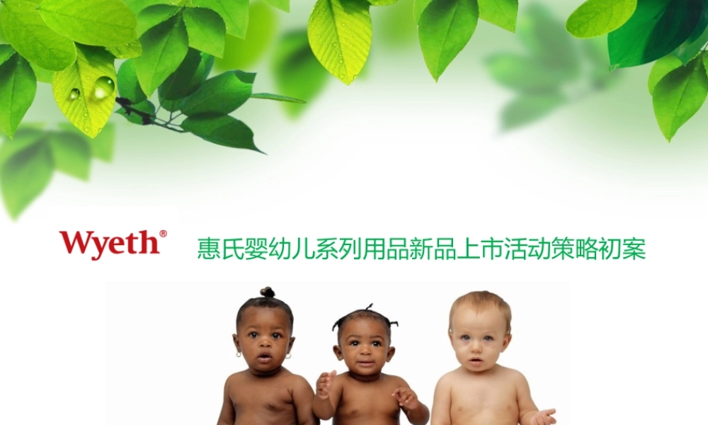 XXXX惠氏婴幼儿系列用品新品上市活动策略初案