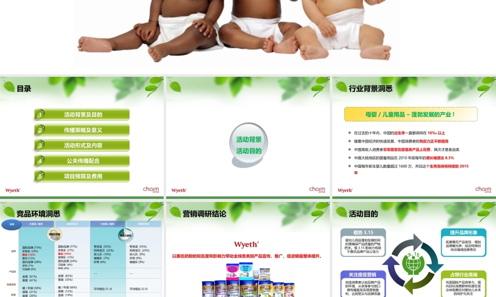XXXX惠氏婴幼儿系列用品新品上市活动策略初案