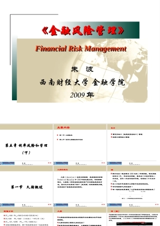 《金融风险管理》第5章利率风险和管理（下）