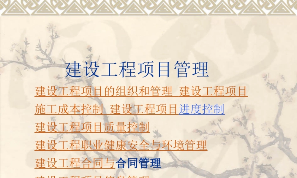 一级建造师项目管理讲义