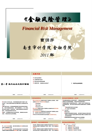 《金融风险管理》第8章表外业务风险和管理