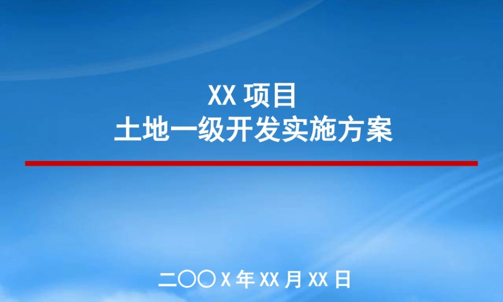 一级开发项目实施方案