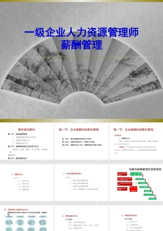 一级企业人力资源管理师薪酬管理课件