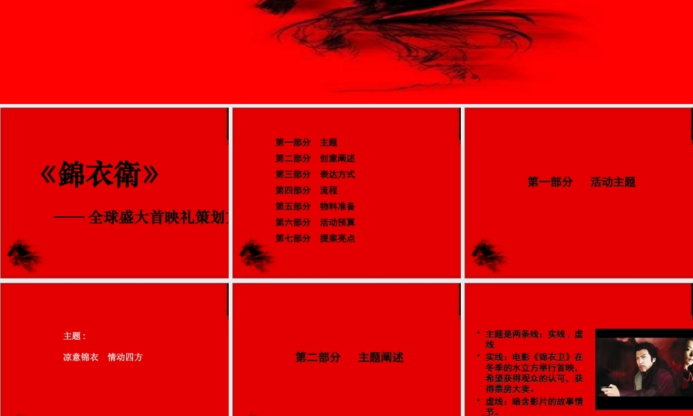 《锦衣卫》全球盛大首映礼策划方案