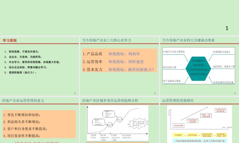 XXXX计划运营某地产项目运营管理体系与房地产异地多项