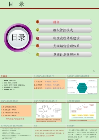 XXXX计划运营某地产项目运营管理体系与房地产异地多项
