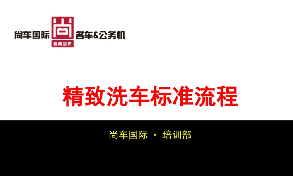 《精致洗车洗车标准流程》标准版1