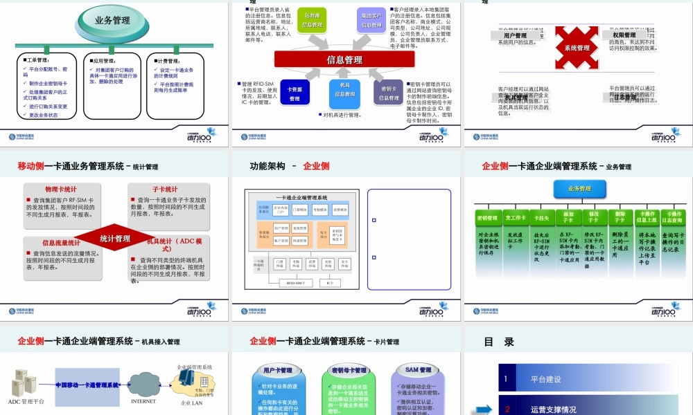 一卡通系统建设及运营支撑情况介绍