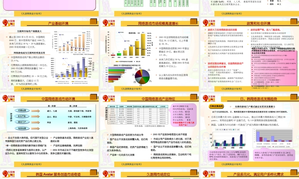 《久游网商业计划书》