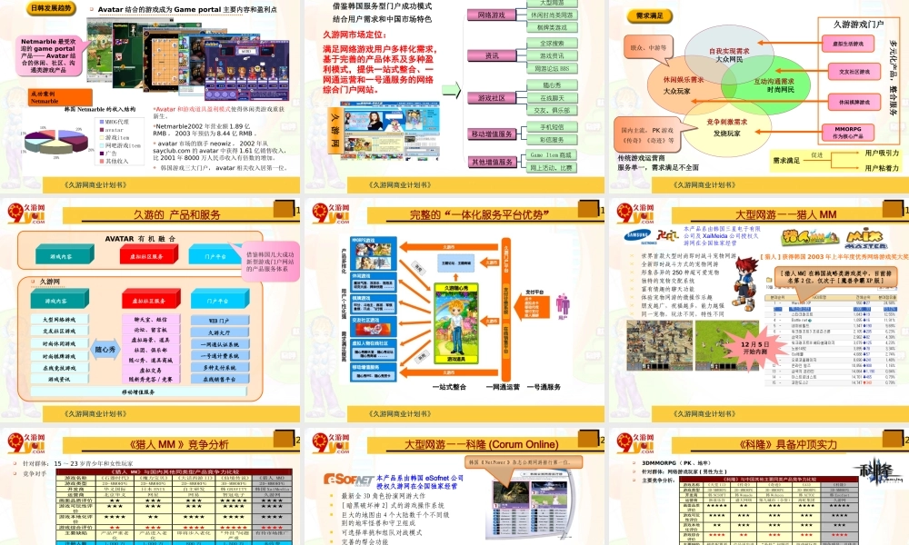 《久游网商业计划书》