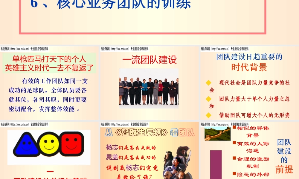 一流团队建设的方法与模型