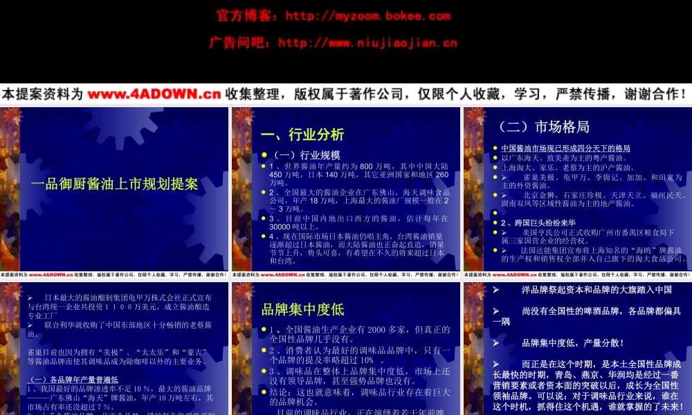 一品御厨酱油上市规划提案