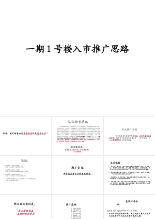 一期1号楼入市推广思路