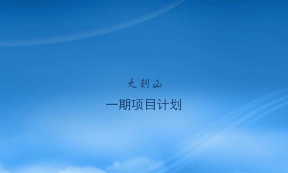 一期项目计划
